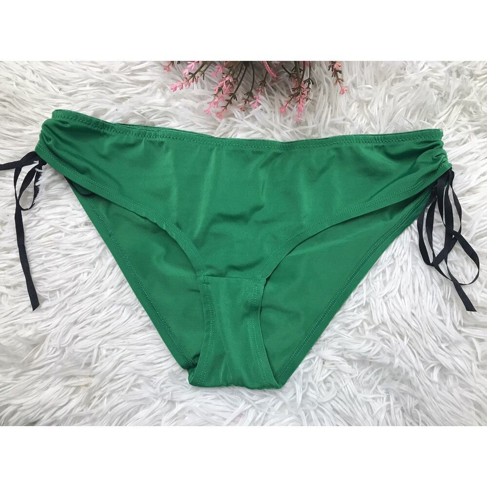 Frederick's Of Hollywood Woman's X-Lg Side ribbons Cheeky Bikini Bottoms Green